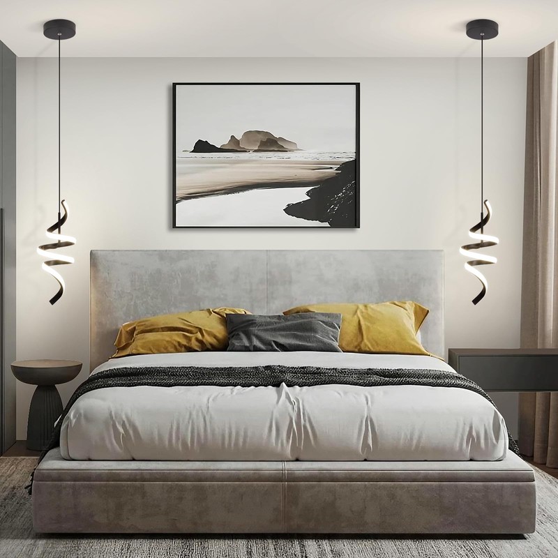 Sovinzert 4000K Modern Pendant Light, 15IN Spiral LED Pendant Lights