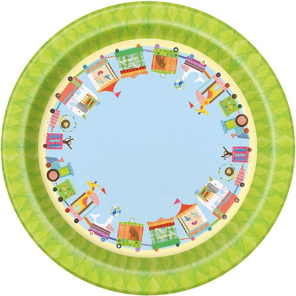 Unique Party 72434 - 18cm Circus Animal Baby Shower Paper
