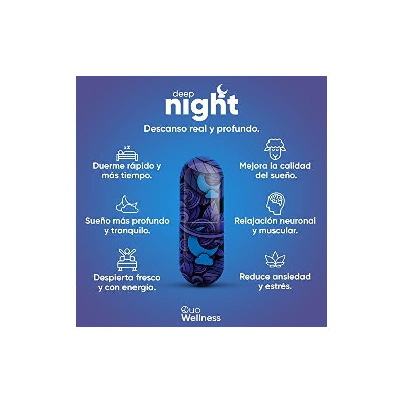 Deep Night Sueño Reparador, Profundo y de Calidad Ingredientes Triptófano,
