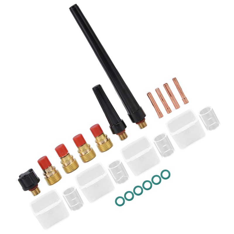 21Pcs TIG Welding Torch Kit Collets Glass Cups Back Caps