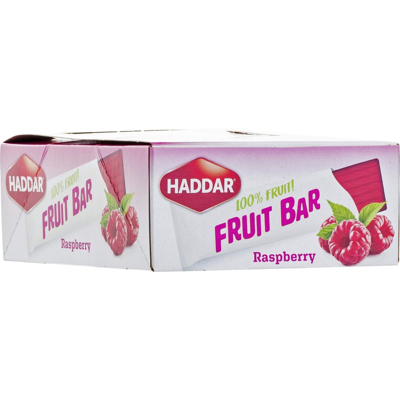 Haddar 100% Fruit, Raspberry Fruit Leather Bars (Box of 55)
