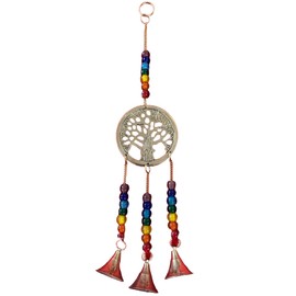 Indian Consigners Small Witchcraft Altar Brass Wind Chime Bell Home Decor Alter Hanging (Tree of Life Bell)