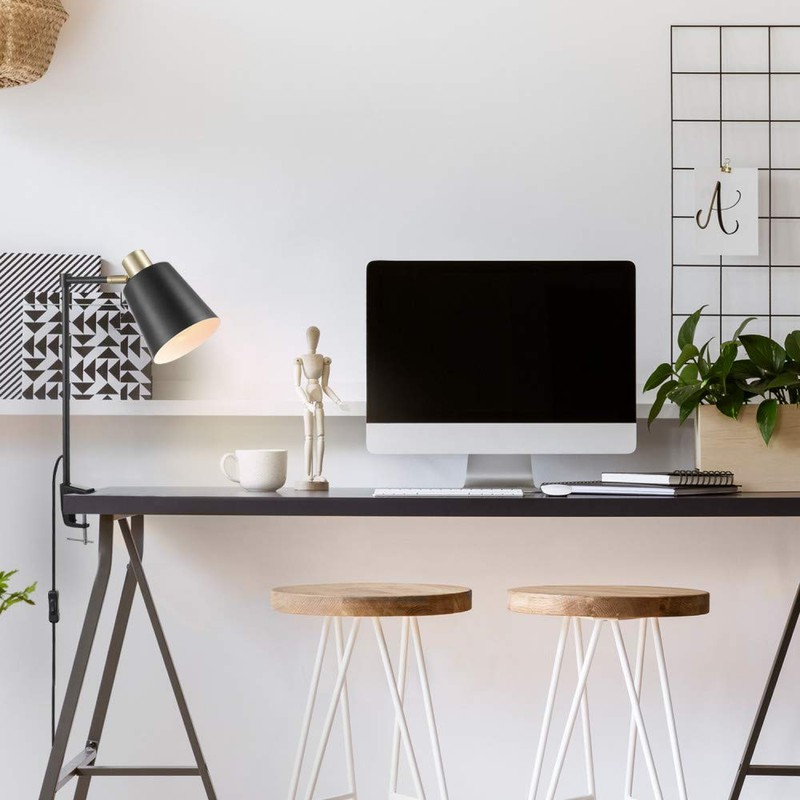 Globe Electric 52900 Lex Desk Lamp, Black with Gold