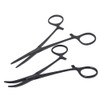 2 Pcs Kelly Hemostat Forceps Straight + Curved Surgical Clamps