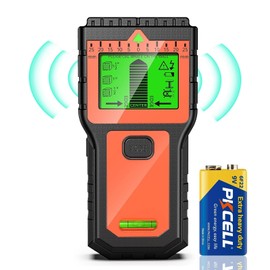 Stud Finder Wall Scanner - 8 in 1 Stud Detector with LCD Display & Audio Alarm, Wire Detector for Wall Wood AC Wire Metal Studs Cable Joist Pipe Detection (Orange)