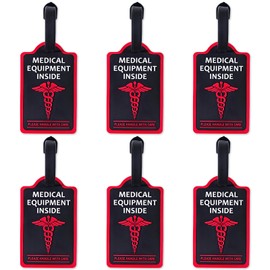 Vtapliea 6-Pack Medical Equipment Luggage Tags with Detachable Info Card Medical Alert Tag for Travel Suitcases & Backpacks
