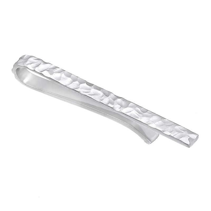 Kuzzoi Men's Tie Clip Artfully Textured Tie Clip (3.5mm) Polished