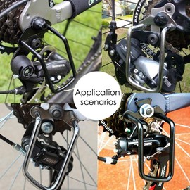 Carbon Steel Bike Bicycle Rear Derailleur Chain Stay Guard Gear Protector, Adjustable Cycling Rear Derailleur Protector for Outdoor Mountain Road Cycling Bike