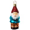 Inge-Glas Gnome Flowers for You 1-240-09 German Glass Christmas Ornament