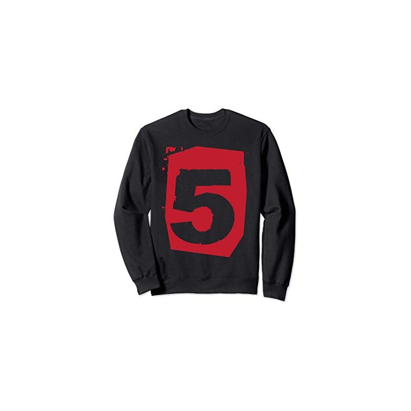 Large Red Color Maroon Number 5 Five Sweatshirt