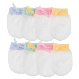 SAFIGLE 4 Pairs Newborn Baby Mittens No Scratch Gloves Infant Toddler Anti Scratch Essentials Unisex for Boys Girls Pink Green