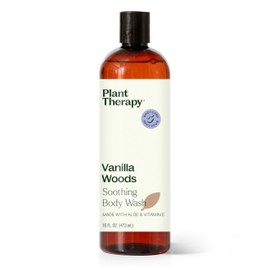 Plant Therapy Vanilla Woods Body Wash 16 oz For all Skin Types, Sulfate Free Body Wash, For Men or Women, Sophisticated Sweet & Woody Scent, Lush, Hydrating Lather, Cleanses & Soothes Skin