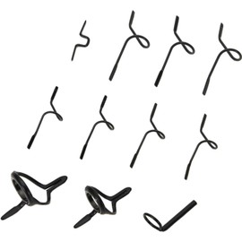 11 Pcs Black Fishing Fly Rod Guide Set Stainless Steel Frame DIY Eye Rings Different Size Guide Corrosion-Resistant Fishing Rod Guide Fly Rod Guides and Tips, Fishing Rod Accessories
