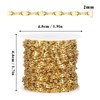 33FT 18K Gold Plated Chains Roll 2mm Stainless Steel Sparkle