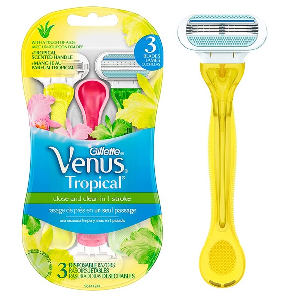 Gillette Venus Tropical Women's Disposable Razor - Single Package of 3 Razors