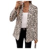 MakeMeChic Women's Leopard Print Open Front Shawl Collar Long Sleeve