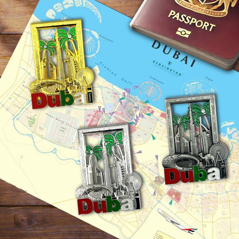 Dubai Magnet - Dubai Souvenir Magnet - Dubai Landmarks Metal