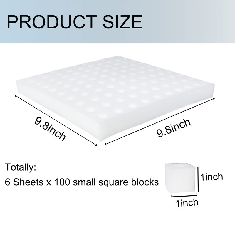 Tongnian 600 Pcs Hydroponic Sponges, Soil-Less Cultivation Planting Gardening Tool,