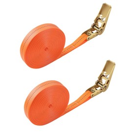 CiCixixi 2 Stück Spanngurt mit Stabiler Druckratsche, Ratschengurte Zurrgurte 6 m lang, 25 mm Breit, Belastbarkeit 800 kg, Extrem robuste Zurrgurte für Ladungssicherung, Orange