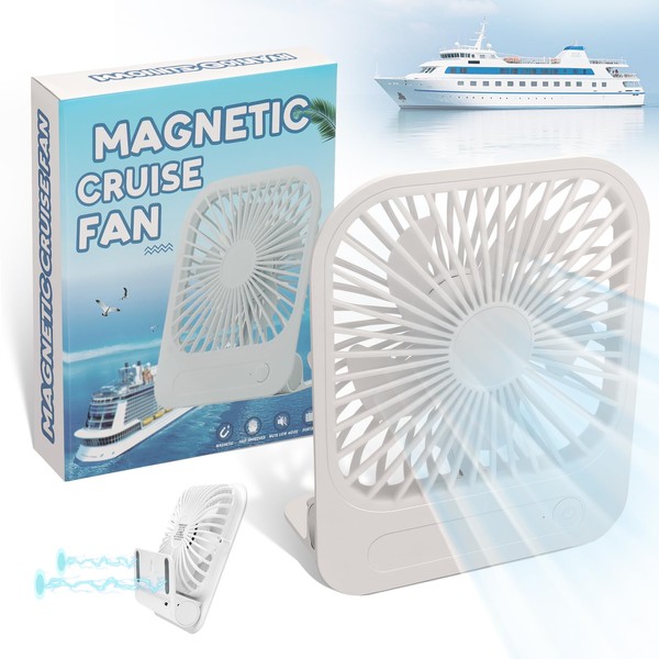 HYTWEDO Magnetic Cruise Ship Approved Fan with Ultra-Thin Design, 1200mAh