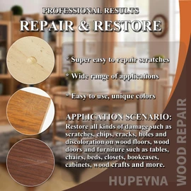 Wood Repair Kit, 12 Color Wood Fillers, Furniture Repair Kit, Repair Scratch, Cracks, Stains, Discoloration for Wood Furniture, Door, Cabinet, Floor, Table Surface Wood Touch up Filler Wood Paint