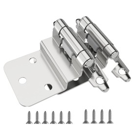 6 Pack 3 Pairs 3/8" Inset Kitchen Cabinet Door Hinges, Semi-Concealed Hinges, Self-Closing Cabinet Hinges with Mount Screws