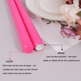 Viyffo Taper Candles 10 Inch – 4 Pack Clear Pink, Dripless, Unscented, Smokeless – 8 Hour Burn – Tall Candlesticks for Wedding, Dinner, Holiday, Party, Home Decor