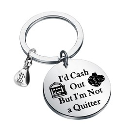 PLITI Casino Gift Slot Machine Keychain Casino Lover Gift Gambler Gift I'd Cash Out But I'm Not A Quitter Gambling Keyring (Cash Quitter ky)