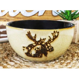 Ebros Gift Pack Of 2 Rustic Emperor Giant Stag Elk Moose Deer Pasta Salad Soup Bowls 21Oz