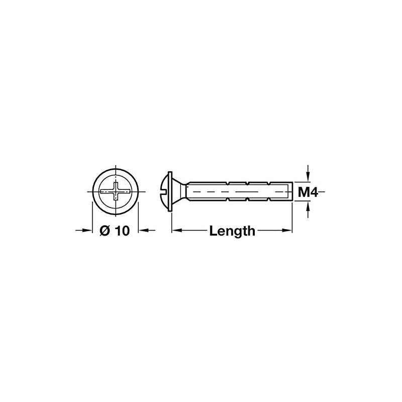Hinge and Bracket Supplies Handle Bolt Screw 50 PCE M4