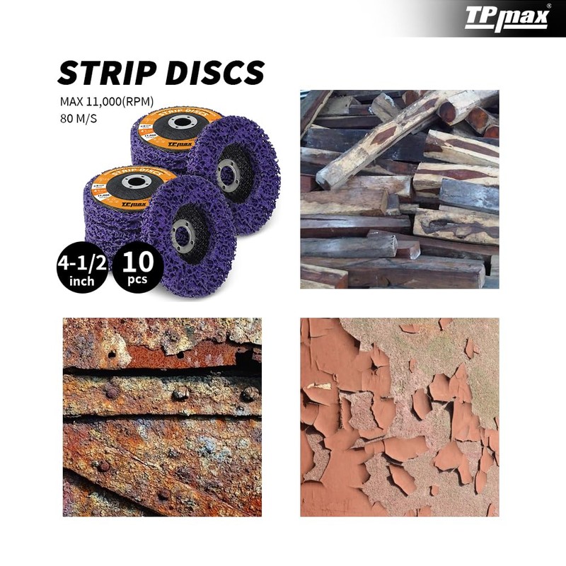 TPmax 4-1/2" x7/8'' Stripping Discs Rust Remover Wheel Remove Paint