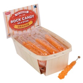 Extra Large Rock Candy Sticks: 18 Orange Rock Candy Sticks - Individually Wrapped - Espeez Rock Candy Sticks for Candy Buffet, Birthdays, Weddings, Receptions and Baby Shower