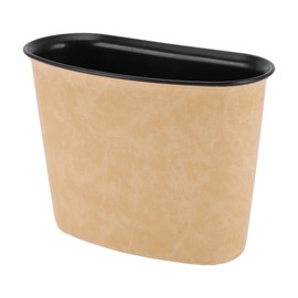 INFINAUTO Car Trash Can Car Door 8.3" Length 3.9" Width 5.9" Height Auto Trash Bin Faux Leather Plastic Beige Hanging
