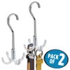 mDesign Set of 2 Closet Organisers with Four Hooks -