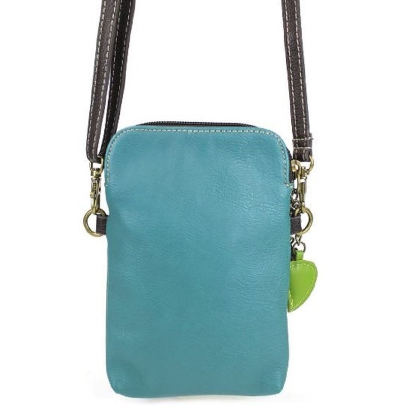 Chala teléfono Celular Bolso Crossbody Pleather Convertible Libélula Turquesa