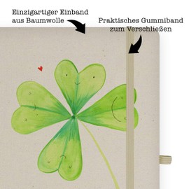 Mr. & Mrs. Panda record book, notes, DIN A4 cotton clover leaf notebook with saying, colour: transparent