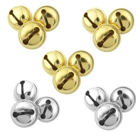 TOAOB 30 Pieces Metal Jingle Bells 22 mm Gold and Silver for DIY Jewellery Making Christmas Party Decoration Indoor Rattle