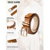GRACE KARIN Women Leather Belt Gold Buckle Ladies Elegant Faux
