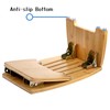 Lyellfe Bamboo Folding Step Stool, Non-Slip Leg Shaving Foot Rest
