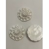 Vintage Japanese Chalk White Flower Clustered Flat Back Celluloid (30mm)