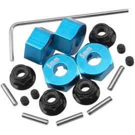 Vgoohobby Aluminum Alloy 12mm Wheel Hex Hub Drive Adapters w/Lock Nuts Compatible with Horizon ECX 1/10 Ruckus Axe Brutus Circui AMP MT/DB/AMP Crush 2WD RC Car (Sky Blue)