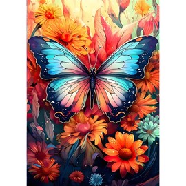 MAXBYE Diamond Painting Kits for Adults，Butterflies and flowers Diamond Painting, Butterfly Diamond Art, Diamond Painting Kit For Home Décor Items. Gem Art with Free Extra 30% Diamonds,12 x 16in