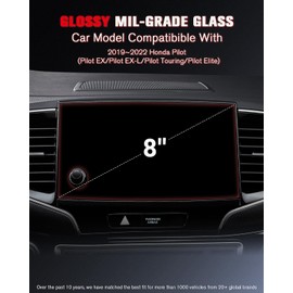 ASZSK For 2019~2022 Honda Pilot (Pilot EX/Pilot EX-L/Pilot Touring/Pilot Elite) 8 Inch Glossy Screen Protector - [More Clear& Smooth] - Mil-Grade 9H+ Tempered Glass - Touchscreen *1