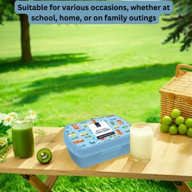 RINCS Essentials Kids Lunch Box - Fun Printed Design for Girls & Boys | Food-Grade Plastic | BPA-Free | Easy Clip Lid | Ideal for School, Home, Travel, Picnics, and Lunch on The Go (Transport)