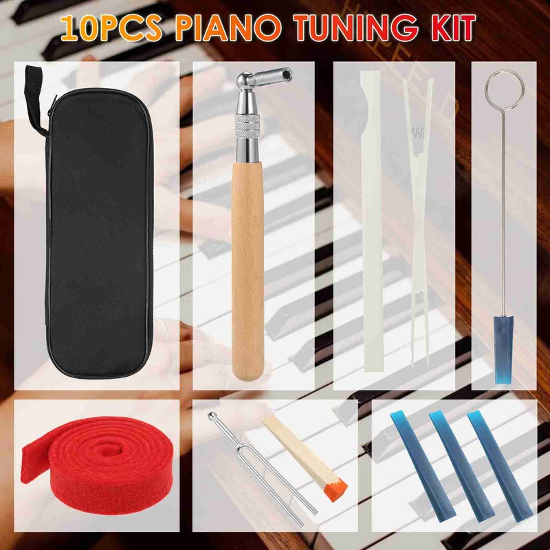 10pcs Piano Tuning Kit Professional Tuning Tools Set Tuning Wrench