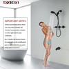 SUBEIXI 3 Handle Tub Shower Faucet Shower Head Holder with