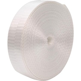 Devobunch Nylon Webbing Straps, 1 Inch Wide Heavy Duty Nylon Strap, Durable Flat Rope Webbing, 10 and 25 Yard Roll for Backpack Strapping, Tie-Down, Dog Leash, 18 Vibrant Colors (White, 10 Yard)