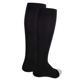 NuVein Medical Compression Stockings, 20-30 mmHg Support for Women & Men, Knee Length, Open Toe, Black, Large