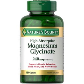Nature's Bounty High Absorption Magnesium Glycinate 240mg 180 Capsules