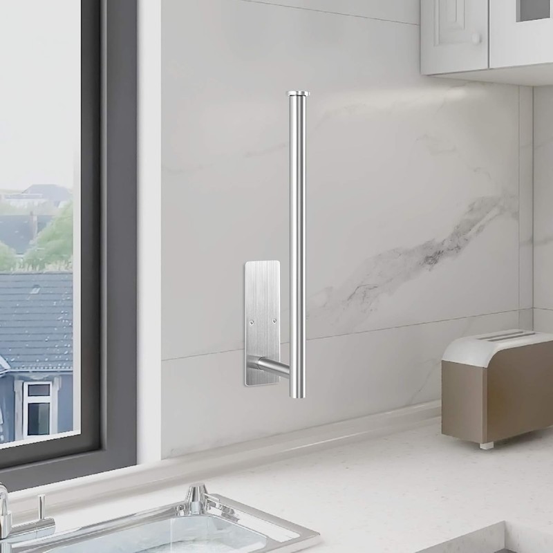 Deymogs Stainless Steel Kitchen Wall Roll Holder, No Drilling Required,